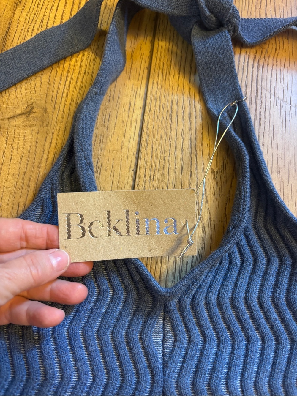 Beklina Blue Halter One-Piece Swim Romper - Picture 3 of 8